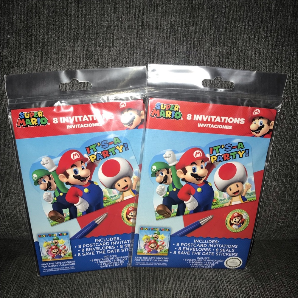 New! Super Mario Invitations